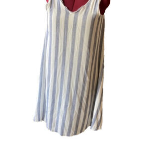 Hem & Thread Sun Dress Womens Size Medium Blue White Striped Tunic